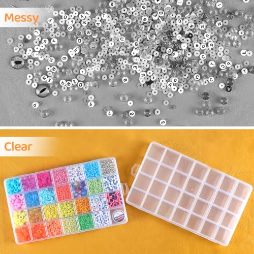 Eppingwin 28 Grids Bead Organizer, Craft Organizers and Storage, Acrylic Organizers, Plastic Bead Organizer Box for Crafts Organizing Storing - Image 3