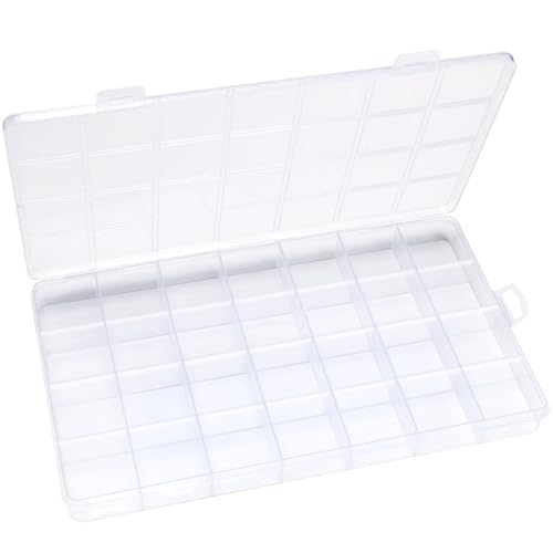 Eppingwin 28 Grids Bead Organizer, Craft Organizers and Storage, Acrylic Organizers, Plastic Bead Organizer Box for Crafts Organizing Storing - Image 1