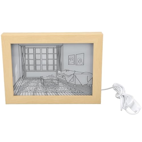 EITHEO 3D LED Painting Photo Frame Reflecting Light for Wall 3 Color Mode Adjustable Brightness | Sunset LED Night Light - Decorative & Night Lamp for Bedroom Home - Image 4