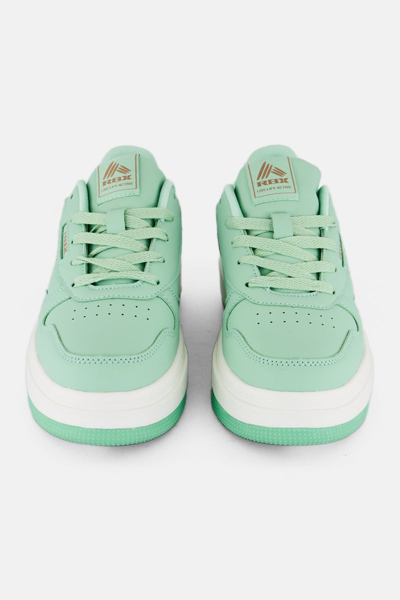 RBX Women Brand Logo Lace Up Outdoor Shoes, Mint Green - Image 3