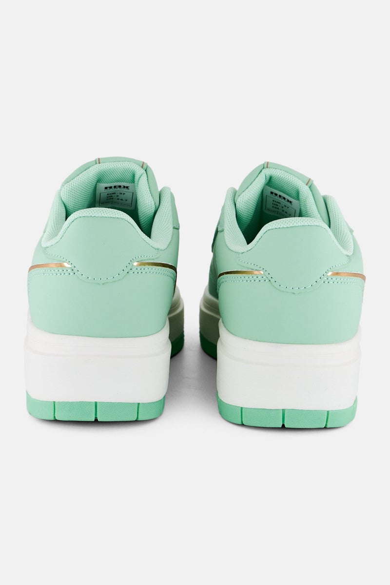 RBX Women Brand Logo Lace Up Outdoor Shoes, Mint Green - Image 4