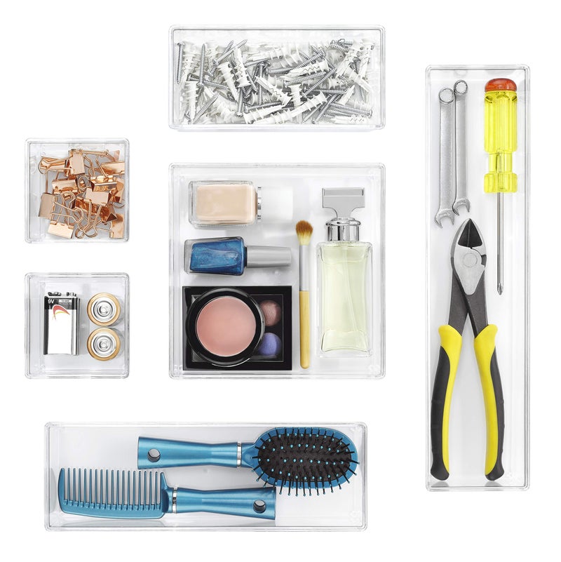 Whitmor ClearSet Includes 6 Individual Pieces Modular Drawer Organizers Set of 6