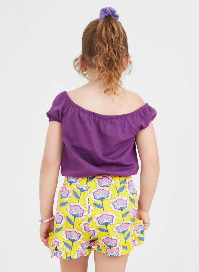 AIKO Resort Wear Crop Top & Printed Shorts Set