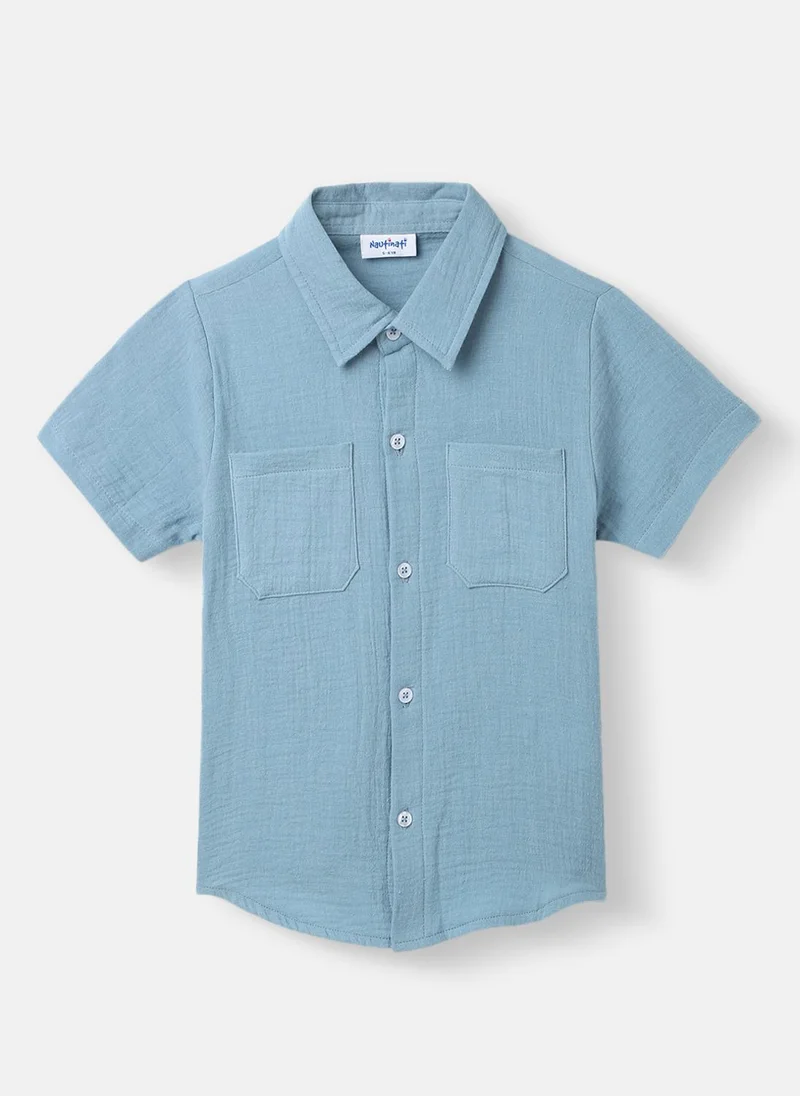 Nautinati Boys’ Shirt and Shorts Set | Front Pocket Shirt | Clothing Set for 2-10 Years