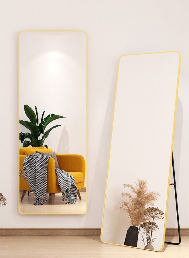 keke Full Length Floor Mirror 160 x 50 cm, Wall Mounted Dressing Mirror with Stand,HD Shatterproof Full Body Mirror for Bedroom, Living Room, Entryway, Gold - Image 2