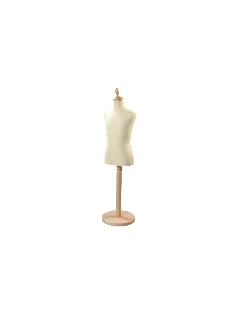 Male Mannequin Pinnable Torso Full Body Dress Form with Wooden Round Base  - Image 1