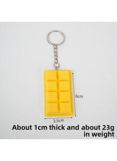 Generic Simulation Food Play Chocolate Food Model Miniature Food Play Valentine's Day Gift Dessert Shop Creative Play House Toys-Color:Yellow Chocolate (keychain)-Size:6*3.5cm  - Image 1