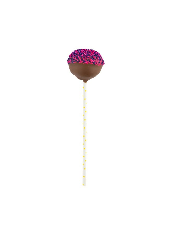 Restaurantware 5.9 Inch Cake Pop Sticks, 100 Durable Lollipop Sticks - Sturdy, Multipurpose, Yellow Polka Dots Paper Colored Cake Pop Sticks, Food Grade, For Desserts Or Crafts - Image 2