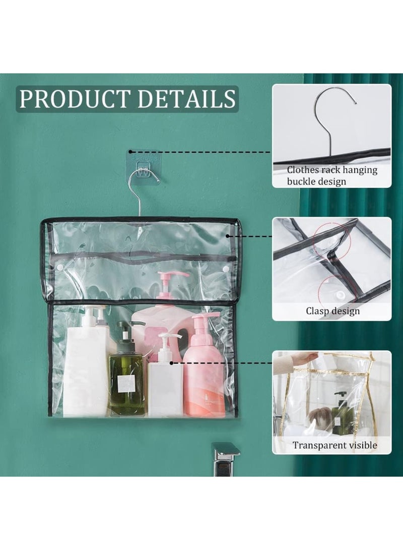 Waterproof Bathroom Clear Bag, with Phone Pocket, Clear Shower Organizer, Hanging Toiletry Bag, Travel Bathroom Storage, for Towels, Cosmetics, Toiletries (White) - Image 4