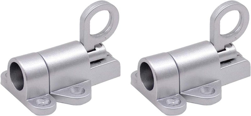 klarako 2pcs Metal Door Latch Lock Attic Door Window Gate Security Pull Ring Spring Bounce Home Door Bolt Security Latch Hasp Sliding Lock Silver - Image 3