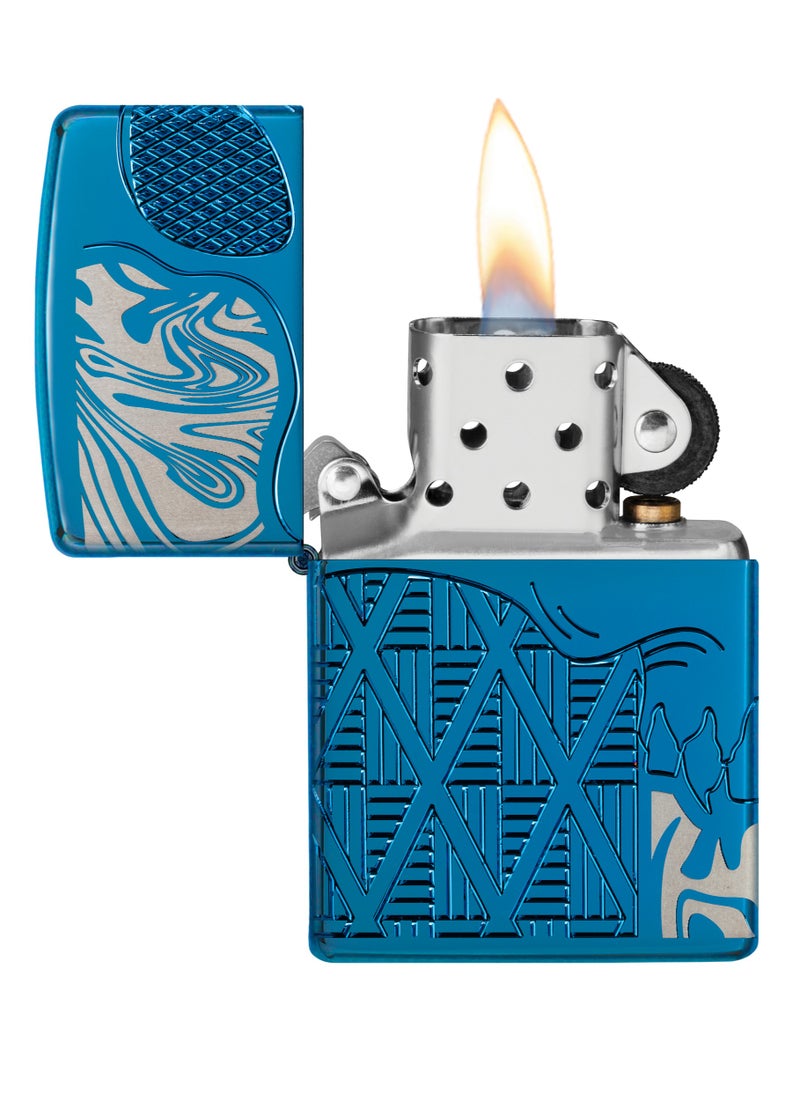 Zippo 49705 20446 Skull Design High Polish Blue Windproof Lighter  - Image 3