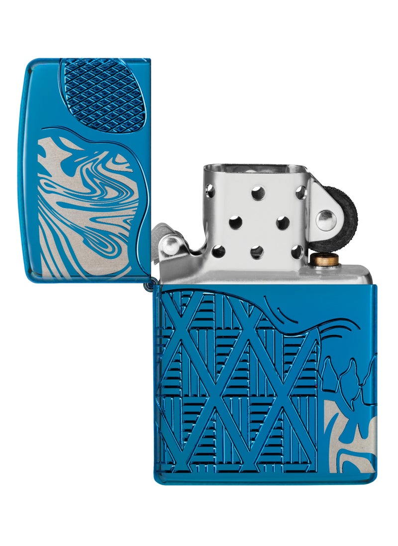 Zippo 49705 20446 Skull Design High Polish Blue Windproof Lighter  - Image 4