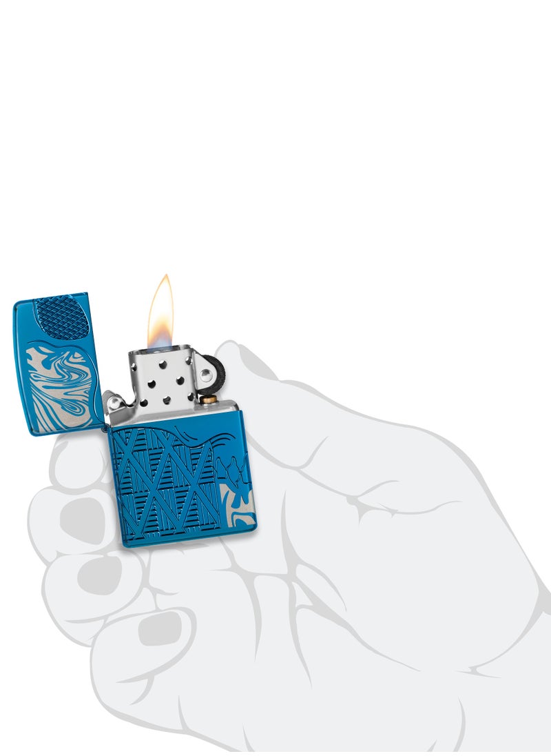 Zippo 49705 20446 Skull Design High Polish Blue Windproof Lighter  - Image 5