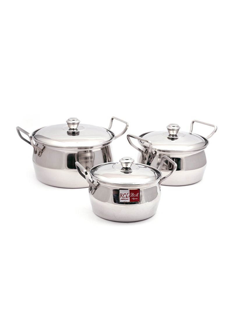 KCL KCL Stainless Steel Armor 3pc Cookware Set 
