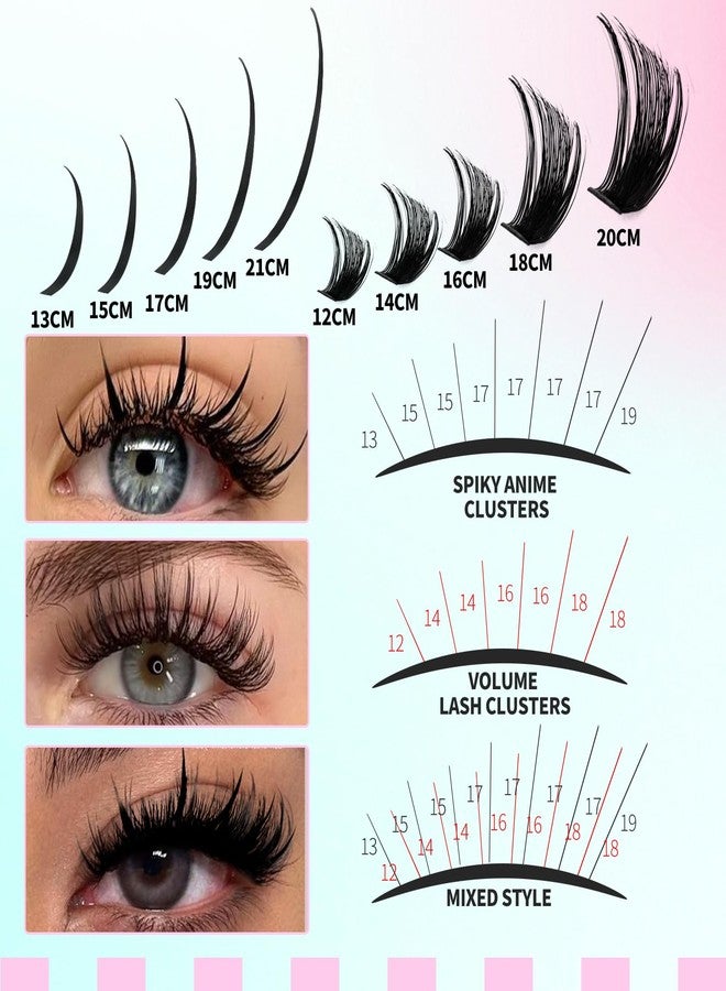 GEMERRY Lash Clusters with Spikes 100D Long 12-21mm Cluster Eyelash Extensions DIY Wispy Natural Lash Clusters Spiky Individual Lashes Eyelashes Mink by GEMERRY - Image 5