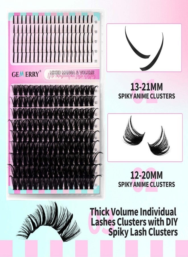 GEMERRY Lash Clusters with Spikes 100D Long 12-21mm Cluster Eyelash Extensions DIY Wispy Natural Lash Clusters Spiky Individual Lashes Eyelashes Mink by GEMERRY - Image 3