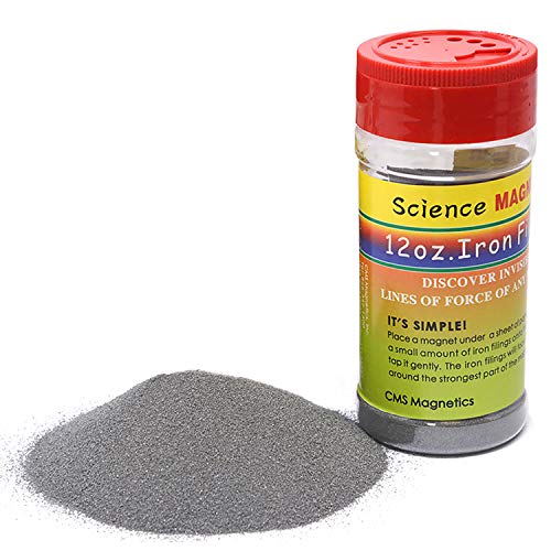 CMS MAGNETICS 12 oz Fine Iron Filings Magnetic Iron Powder for Magnet Education and School Projects Discover The World of Magnetics See Magnetic Lines of This Unseen Force More One Pack - Image 1