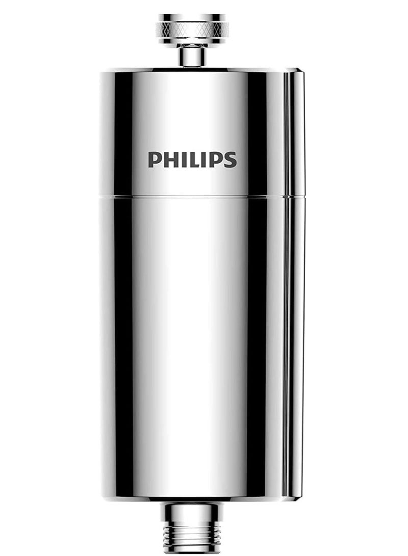 Philips Stainless Steel In-Line Shower Filter, Chrome/Silver - Image 1