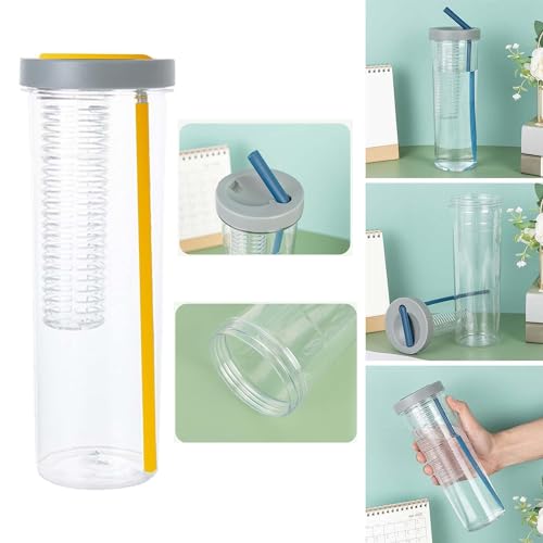 Whitecloud TRANSFORMING HOMES Whitecloud Fruit Infuser Water Bottle 700ml, Leakproof Plastic Bottle with Straw, Portable Juice Infuser for Detox Water, Gym, Travel & Office (Multicolor) - Image 5