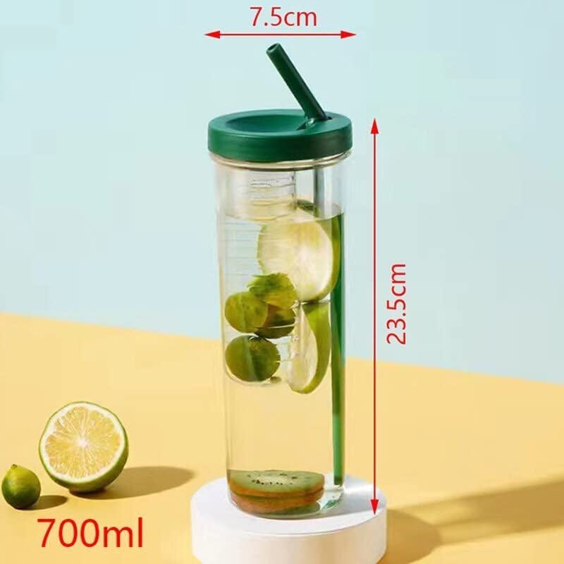 Whitecloud TRANSFORMING HOMES Whitecloud Fruit Infuser Water Bottle 700ml, Leakproof Plastic Bottle with Straw, Portable Juice Infuser for Detox Water, Gym, Travel & Office (Multicolor) - Image 4