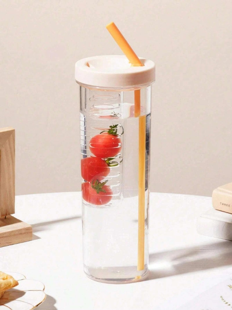 Whitecloud TRANSFORMING HOMES Whitecloud Fruit Infuser Water Bottle 700ml, Leakproof Plastic Bottle with Straw, Portable Juice Infuser for Detox Water, Gym, Travel & Office (Multicolor) - Image 1