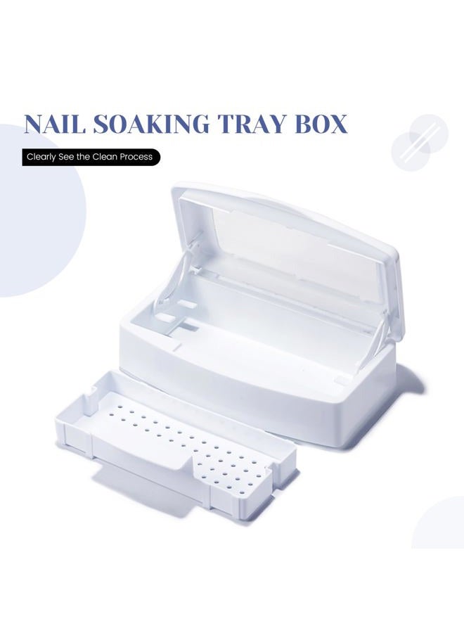 SULLMAR Nail Soaking Tray Box Cleaner Pot for Eyelash Scissors Tweezers Nail Art Tools Manicure Lash Soaking Tray Clean Box - Image 2