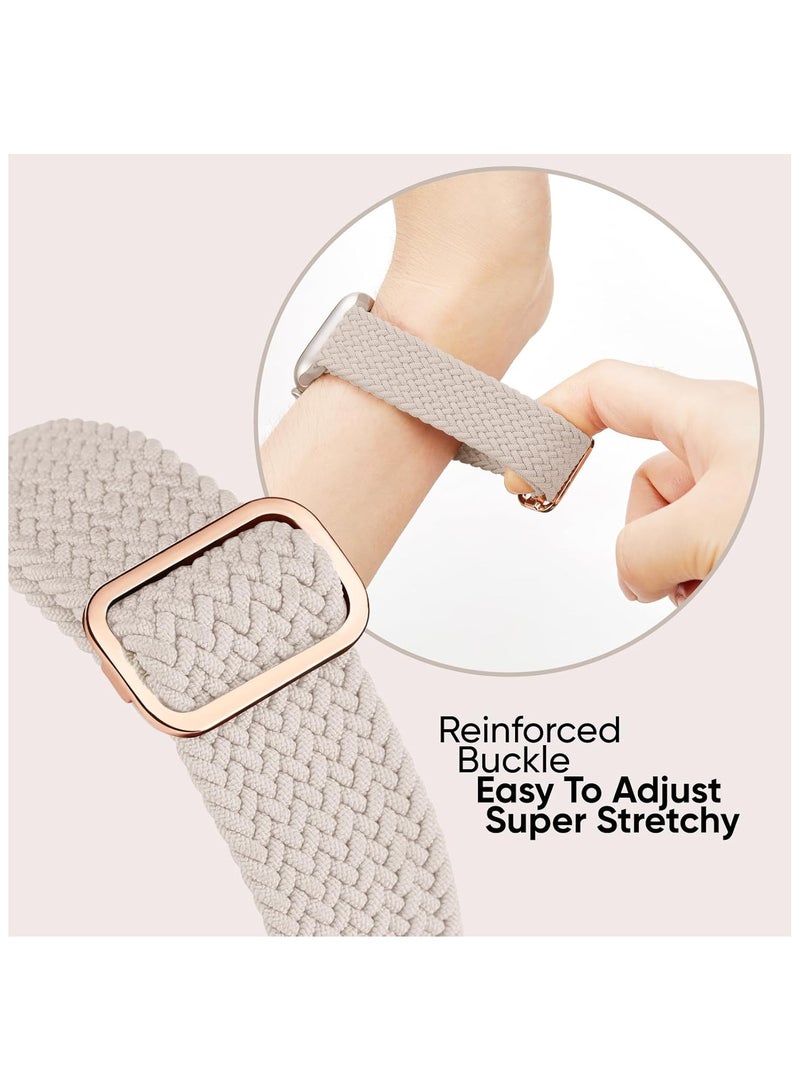 6 Pack Braided Stretchy Bands Compatible with Apple Watch Band 38mm 40mm 41mm 42mm Women Men, Adjustable Nylon Solo Loop Elastic Straps for iWatch Series 10 9 8 7 6 5 4 3 SE Ultra - Image 5