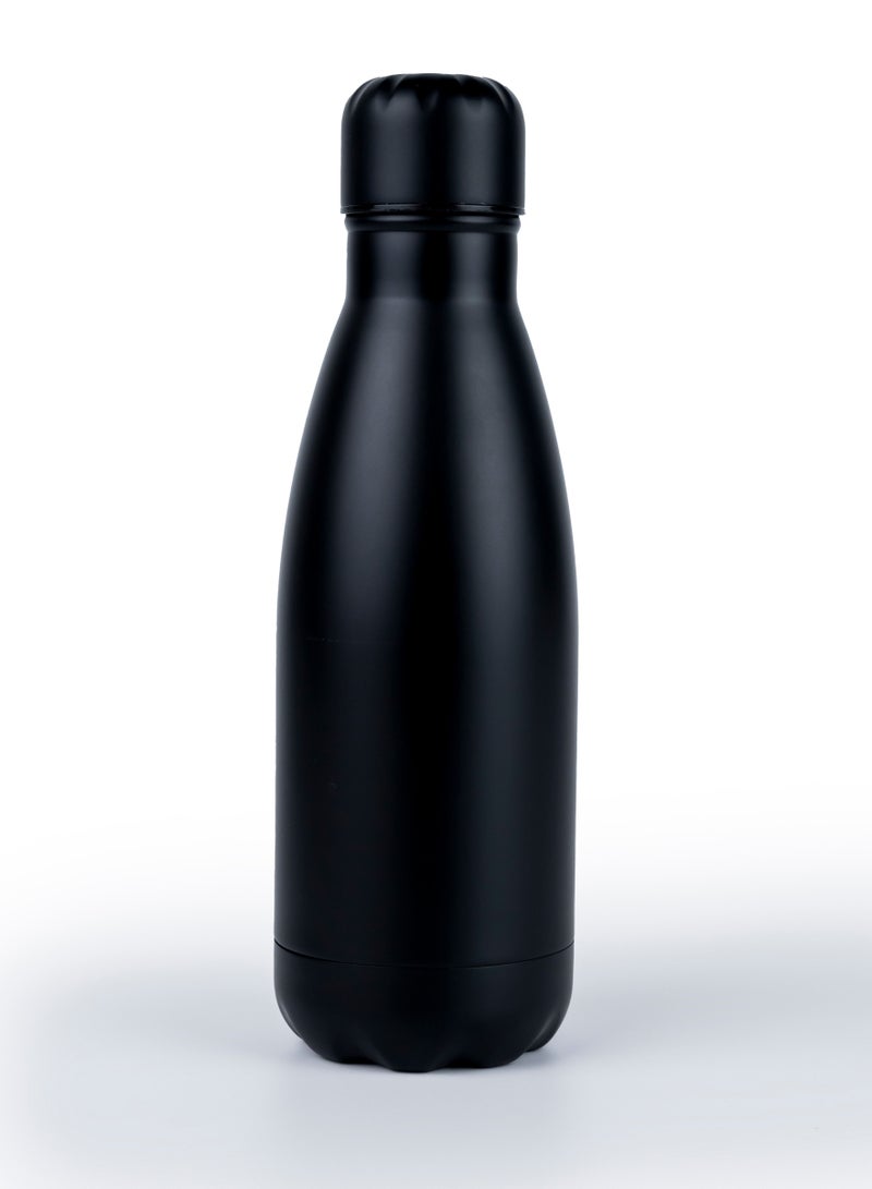Nessan 500ml Sport Water Bottle Vacuum Insulated Stainless Steel Sport Water Bottle Leak-Proof Double Wall Cola Shape Water Bottle, Keep Drinks Hot & Cold - Black - Image 1