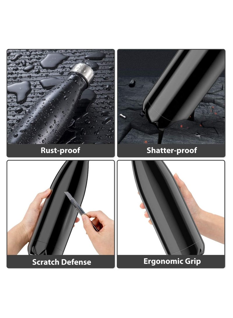 Nessan 500ml Sport Water Bottle Vacuum Insulated Stainless Steel Sport Water Bottle Leak-Proof Double Wall Cola Shape Water Bottle, Keep Drinks Hot & Cold - Black - Image 4