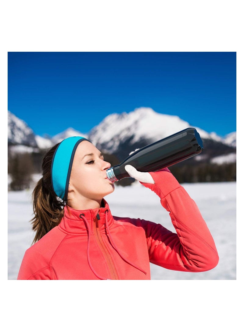 Nessan 500ml Sport Water Bottle Vacuum Insulated Stainless Steel Sport Water Bottle Leak-Proof Double Wall Cola Shape Water Bottle, Keep Drinks Hot & Cold - Black - Image 5