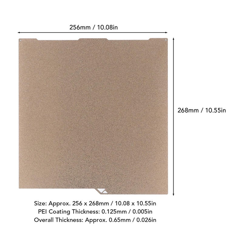 Double Sided Textured PEI 3D Printer Build Plate 256x268mm Gold Coated For PLA ABS TPU - Image 5