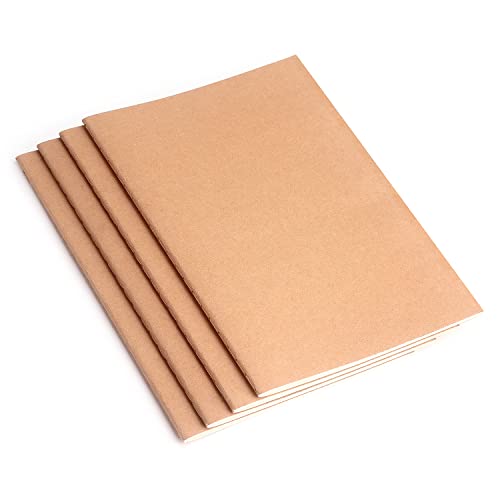 ZZTX 4 Pack Blank Kraft Notebooks, Blank Paper Sketchbooks for Drawing Doodling Writing,Travel Journal Set, A5, 36 Pages, 8.3” X 5.5” - Image 2