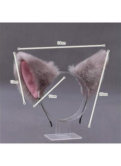 Generic White Cute Cat Ears Headband Long Fur Fox Ears Cosplay Headband with Bells Headwear Hairband for Party Costume  Hairhoop, Women's Headbands, Hats and Caps  - Image 3