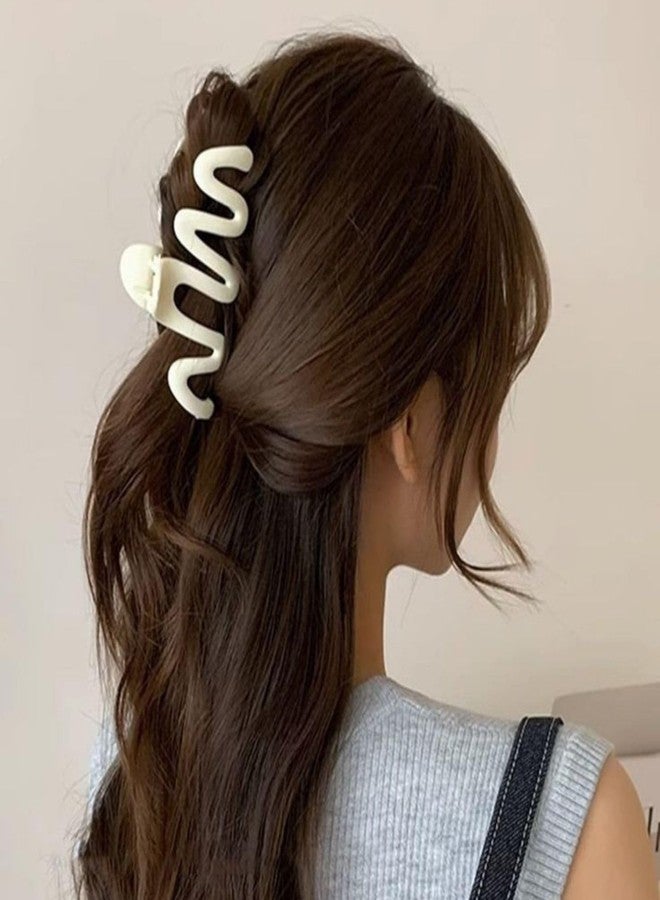 FHF Hair Clutcher for Women | Jumbo Hair Claw Clutcher Clip with 4 High Elastic Hair Rubber Bands | Elastic Hair Rubber for Thik Hair | Hair Accessories set for Girls & Women (Beige, 10 x 5 cm) - Image 3