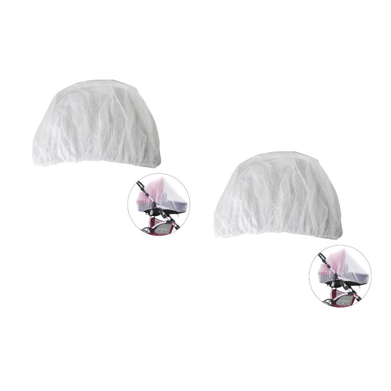 2pcs Mesh Cover for Strollers Carriers Seats Cradles (White) - Image 1