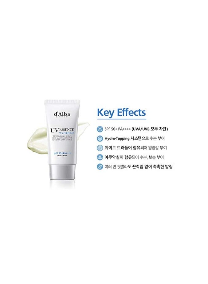 d'alba Piedmont Waterfull Essence Sunscreen, Vegan Skincare, Lightweight Sunscreen with BROAD SPECTRUM SPF 50+, Glowy, Safe for all Skin Types, Korean Skin Care - Image 3