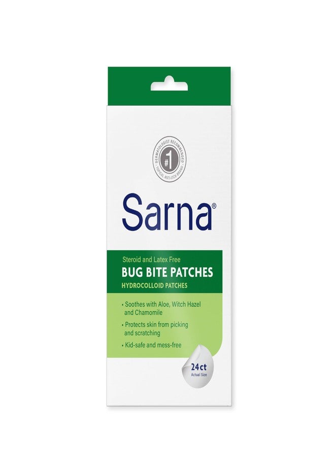 Sarna Bug Bite Patches - Peel & Stick Hydrocolloid Patches with Aloe, Witch Hazel & Chamomile - Kid-Safe, Vegan, Steroid-Free, Latex-Free, Single-Use Patches, TSA-Friendly, 24ct - Image 1