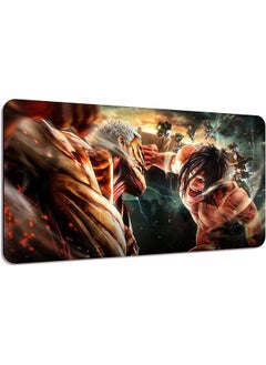 Anime Attack On Titan Mouse Pad Extended Large Gaming Mousepad For Home Office Non Slip Rubber Base With Stitched Edges Desk Mat For Computer Keyboard And Laptop 31.5X15.7X0.12Inch