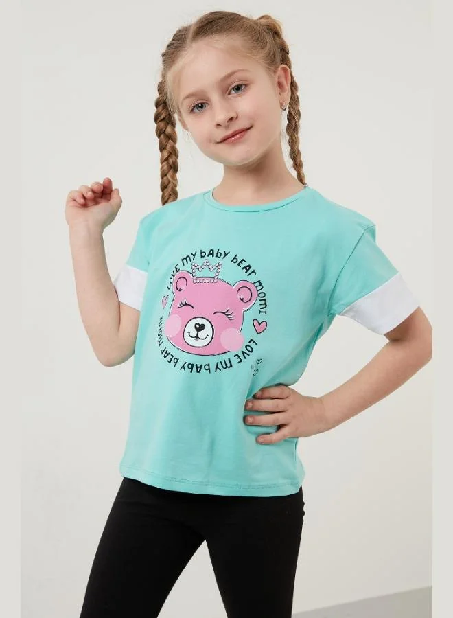 Lela Lela Cotton Printed Crew Neck T Shirt Girl T-Shirt 6211038