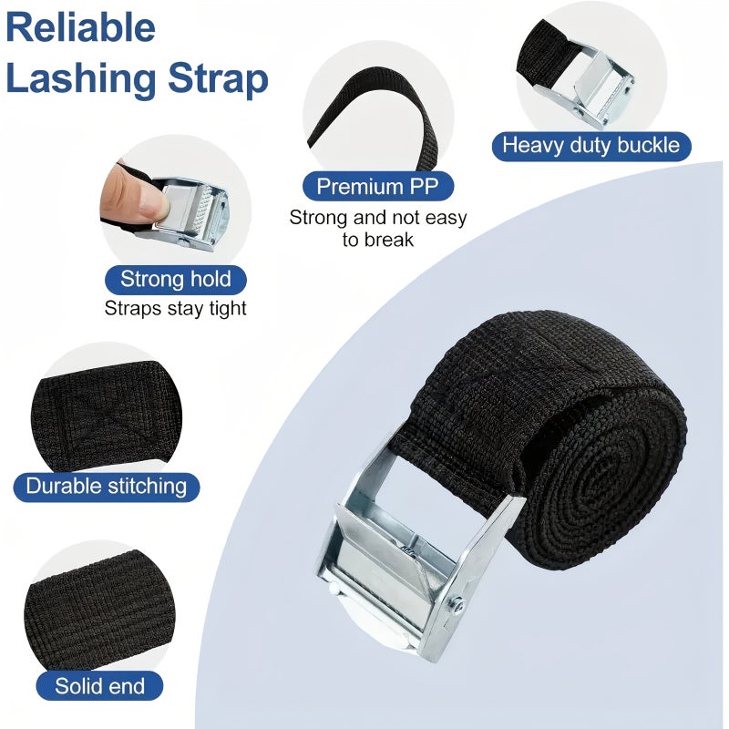 9pcs Short Tie Down Straps With Quick Release Buckles For Luggage Cargo Car Bicycle - Image 1