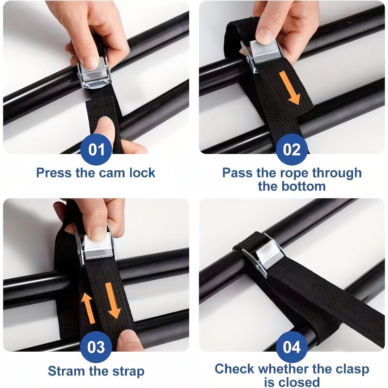 9pcs Short Tie Down Straps With Quick Release Buckles For Luggage Cargo Car Bicycle - Image 5
