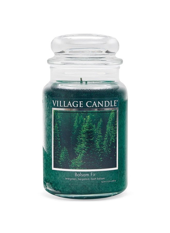 Village Candle Village Candle Balsam Fir Large Apothecary Jar, Scented Candle, 21.25 oz., Green  - Image 1