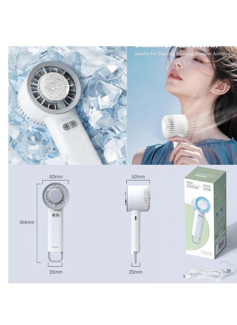 Ice Cooling Handheld Fan USB 3 Speeds Low Noise Pocket Cooling Fan with Cold Compress Function Portable for Travel