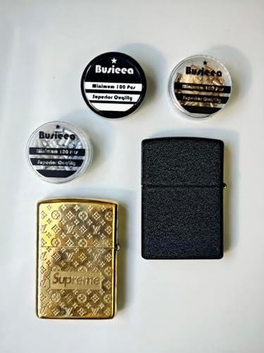 Busieea 100Pcs Lighter Flints, Flint Replacement Refills, All - Purpose Refills Suitable for Both Zippo and Clipper Lighters, Gold - Image 5