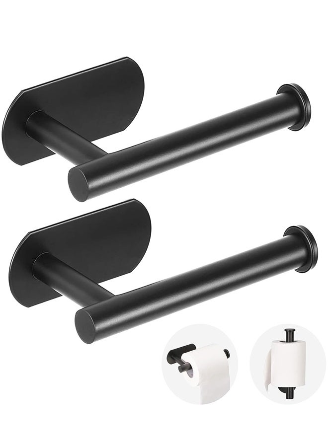 2 PCS Toilet Paper Holder - Self Adhesive Toilet Paper Holder Wall Mount for Bathroom, Stainless Steel Strip Toilet Paper Roll Holder Stick On Wall, No Drilling - Image 1
