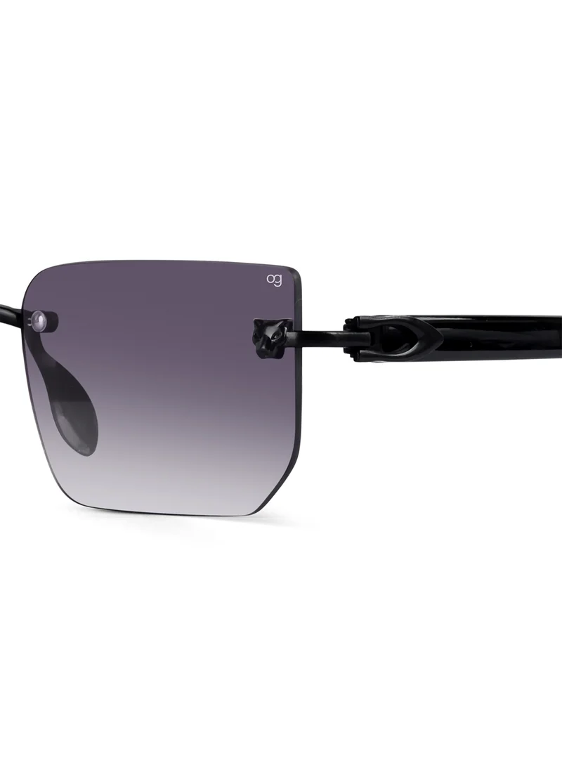 Woggles UV- Protected Purple Rimless Rectangle Sunglasses