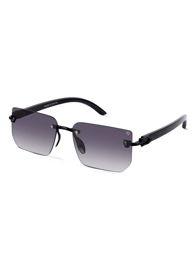 Woggles UV- Protected Purple Rimless Rectangle Sunglasses