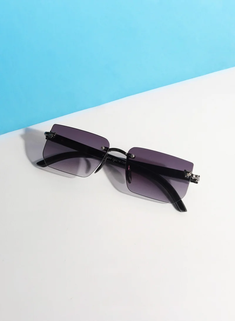 Woggles UV Protection Rectangle Sunglasses| Men &amp; Women|Rimless Sunglasses