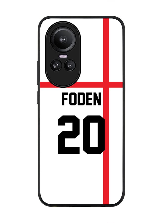 Stylizedd Rugged Black Edge case for Oppo Reno10 / Oppo Reno10 Pro, Custom Slim fit Thin Phone Case Cover - Football Team - England, Player Name - Foden - Image 1