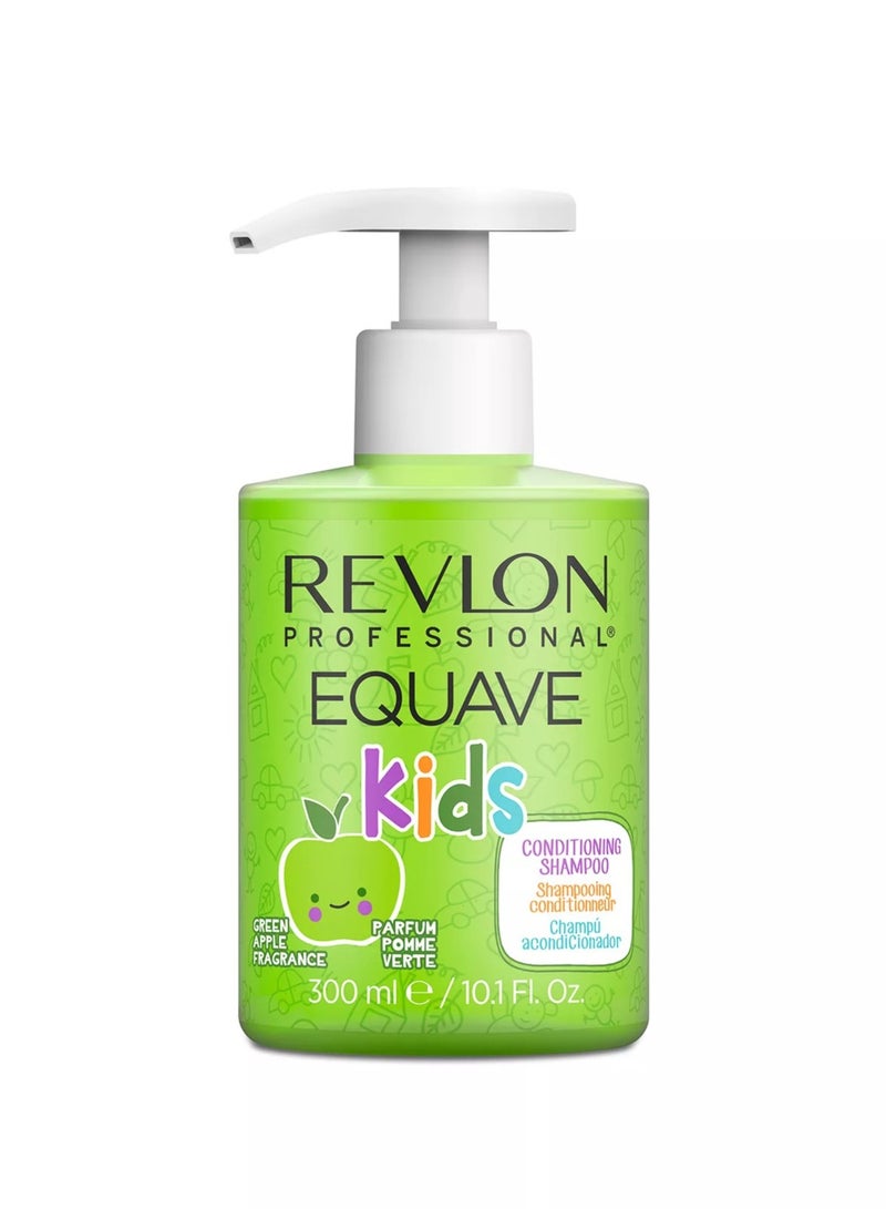 Revlon Professional Equave Kids Conditioning Shampoo, 300ml – Sulphate-Free Formula with Green Apple Fragrance, Gentle Hair Care for Kids, Detangling & Moisturizing - Image 1